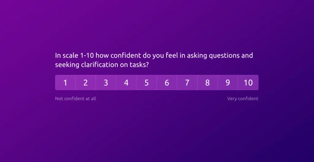 Example question from a communication survey
