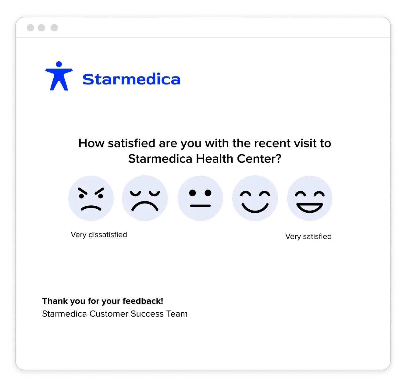 Smiley rating customer satisfaction email example built with Responsly