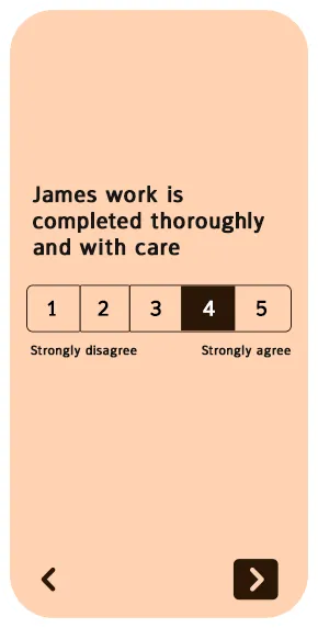 Likert scale on mobile device