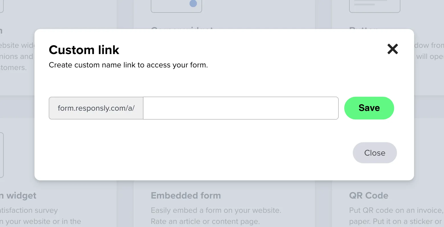 Custom link configuration