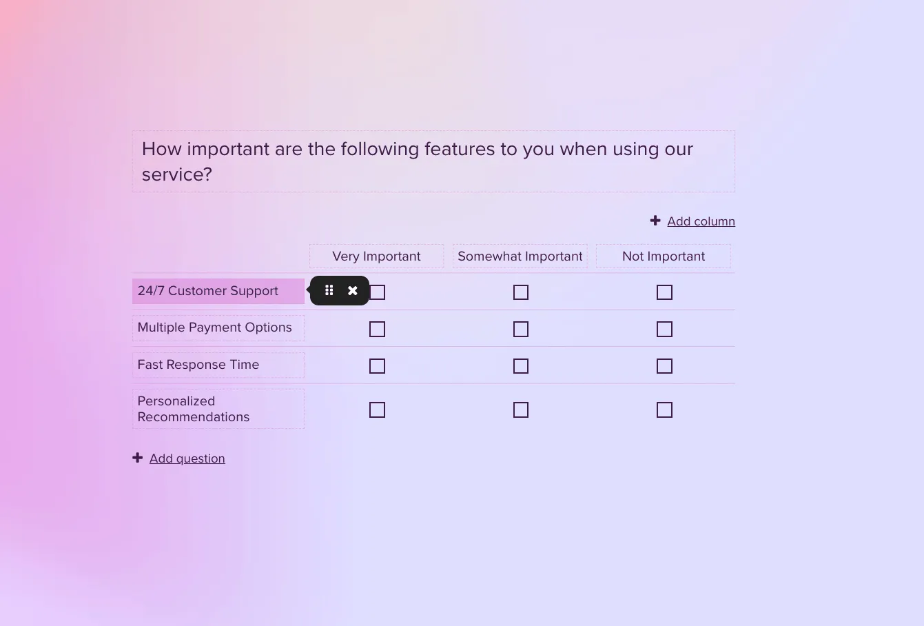 Edit statements and scale points