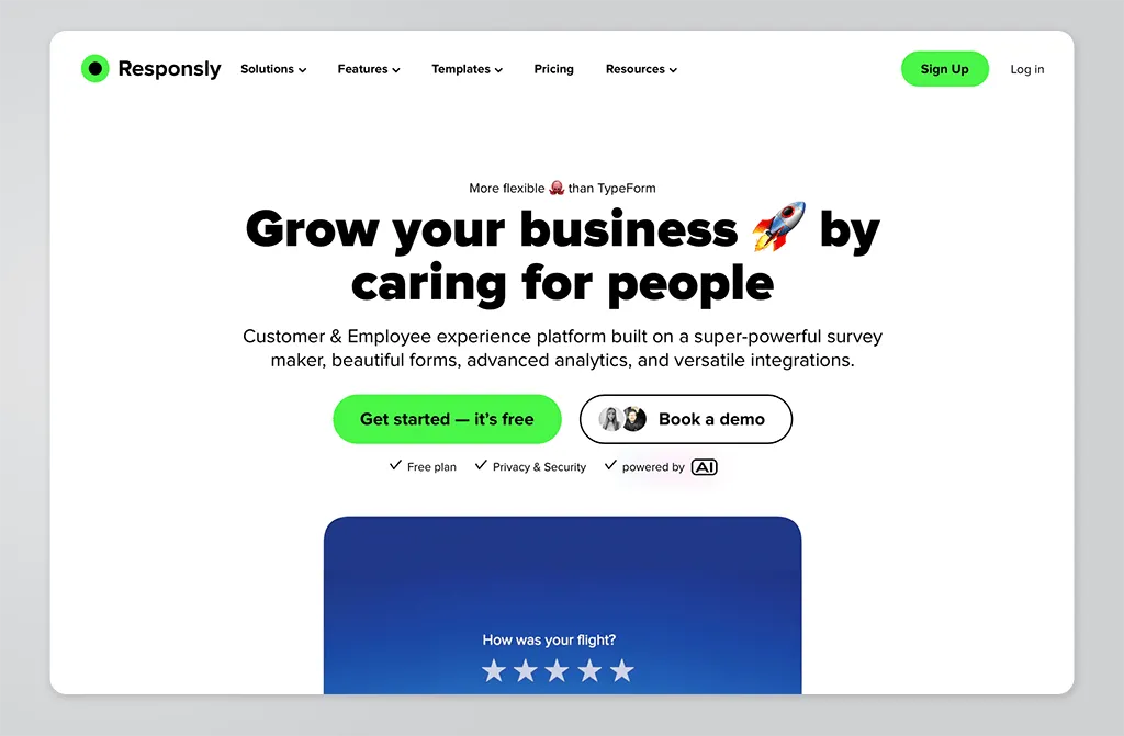 Current homepage design