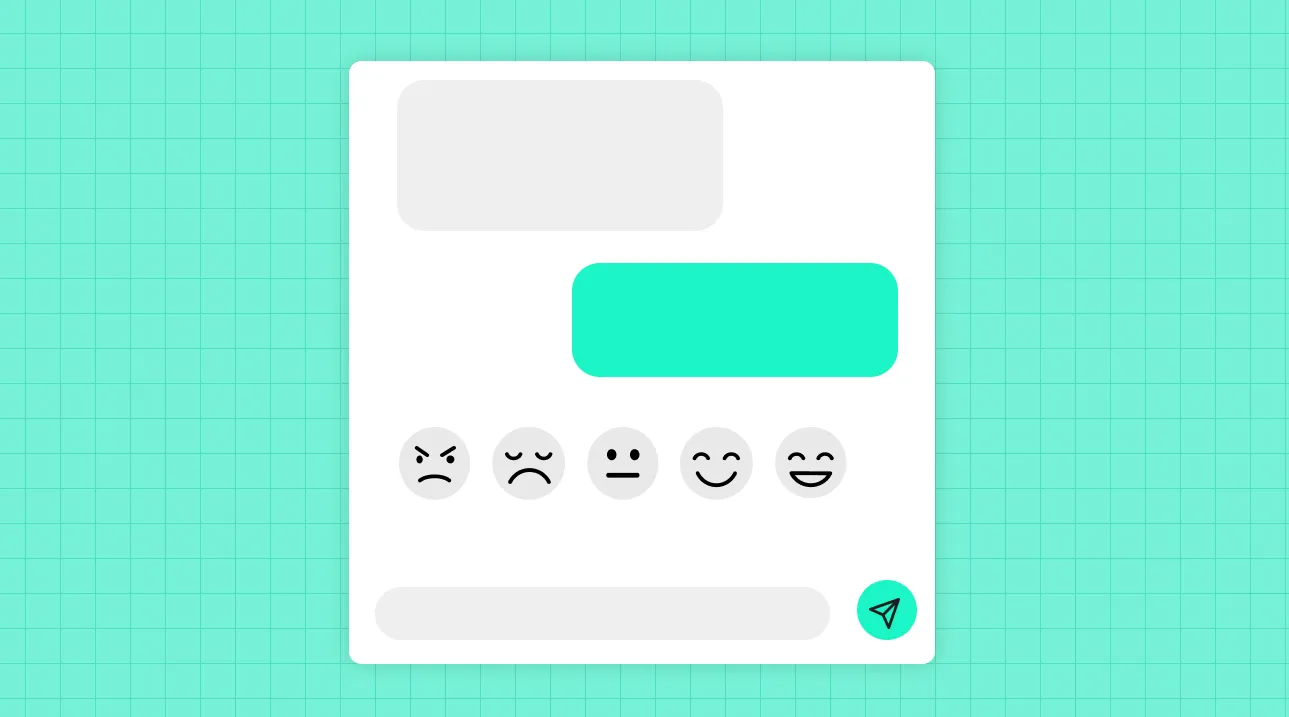 Live chat survey asking for a CSAT rating immediately after a support conversation ends.