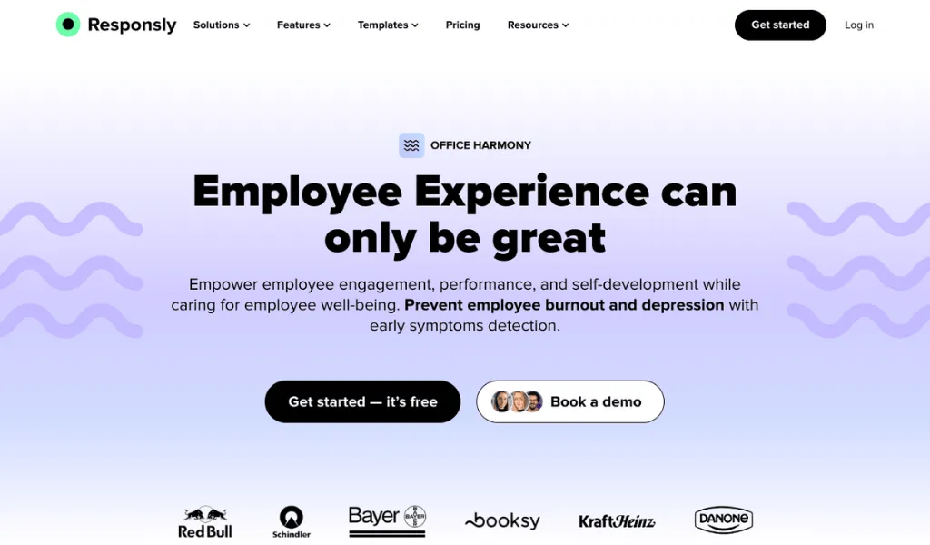 Empower employee engagement, performance, and self-development while caring for employee well-being with Office Harmony by Responsly.